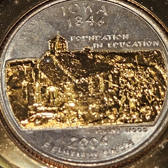 Iowa Foundation in Education 1846-2004 E Pluribus Unum Gold Tone Pocket Watch - Picture 8 of 10